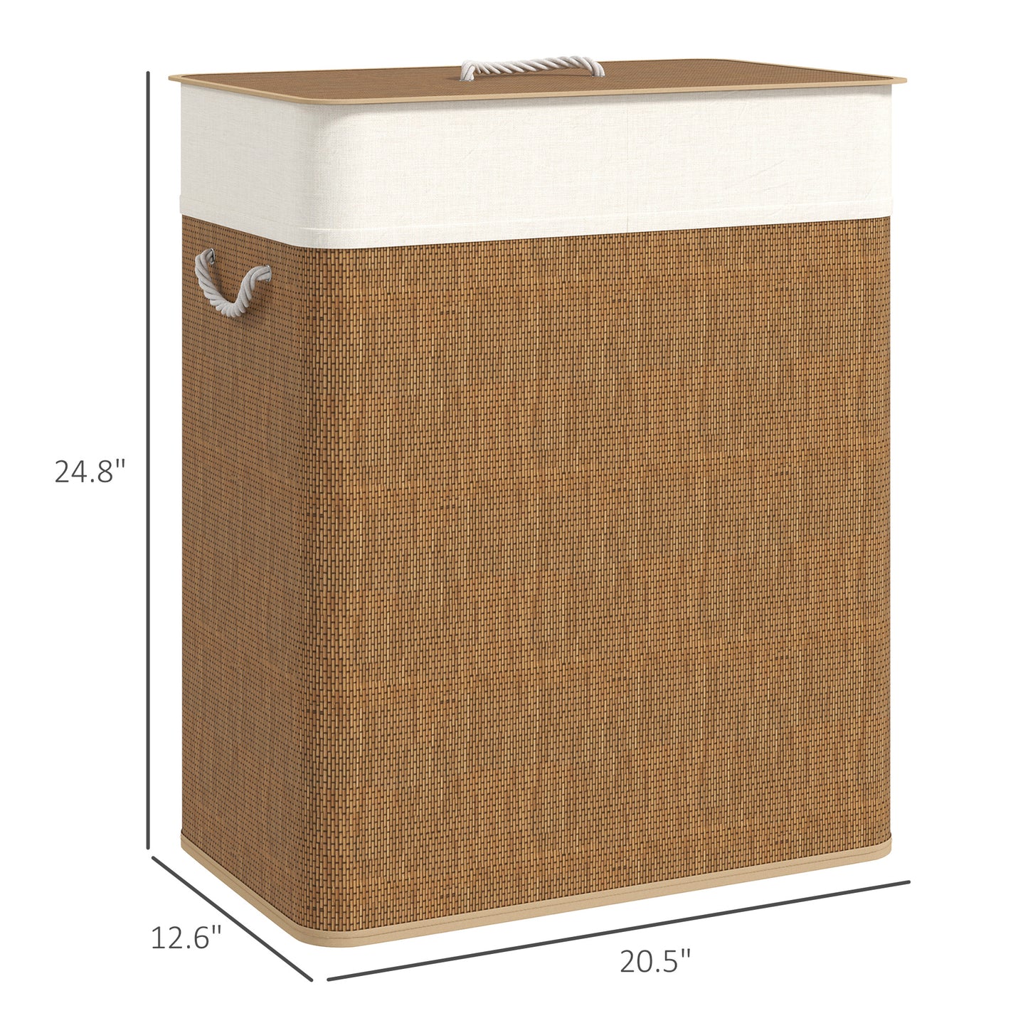 Double-Compartment Bamboo Laundry Sorter