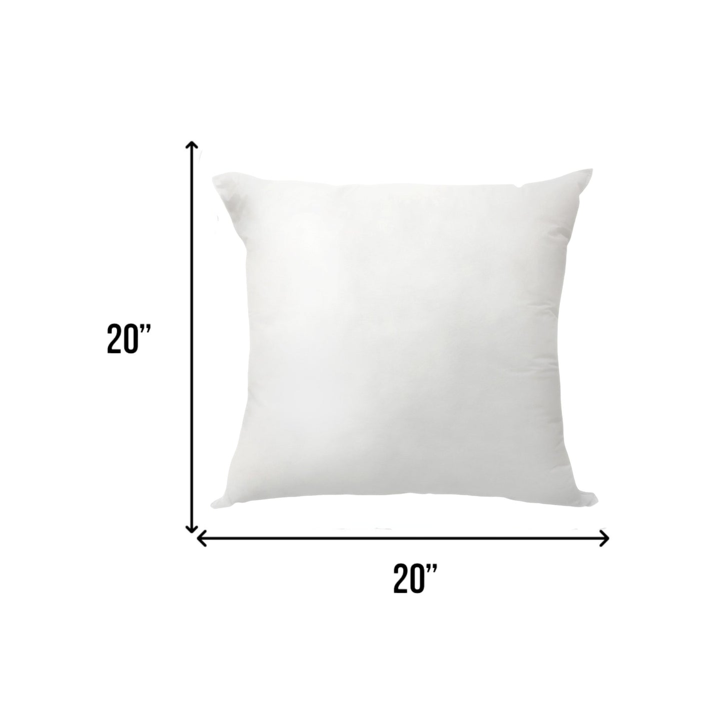 20" White Down Feather Throw Pillow Insert