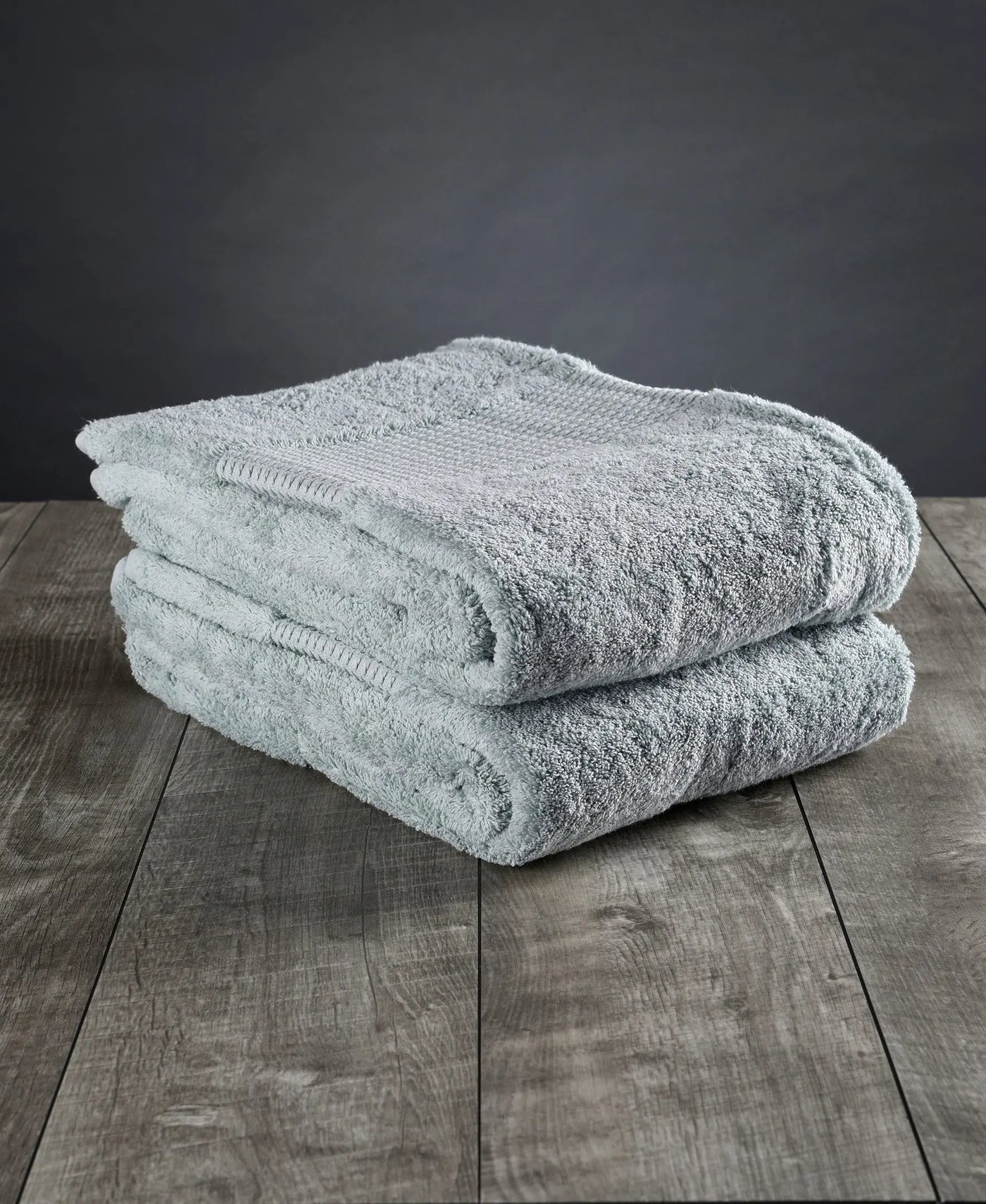 Set of Two Sea Green Cotton 13" X 13" Quick Dry Terry Cloth Washcloths