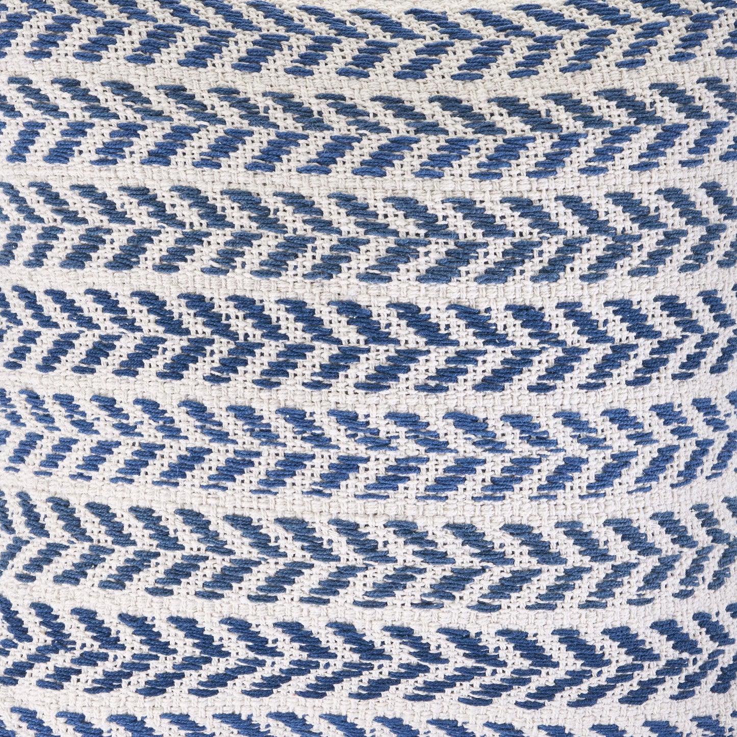 18" Blue And White Beach Chevron Cotton Throw Pillow Cover