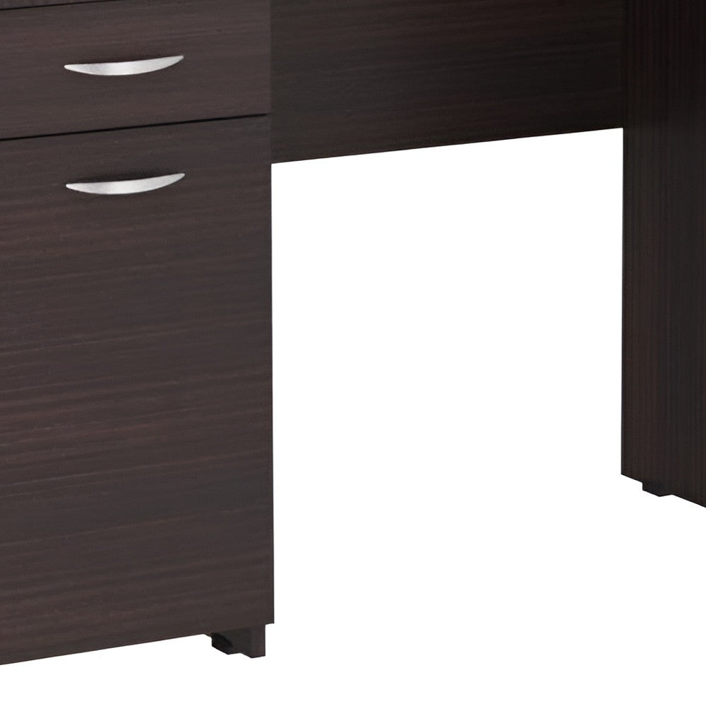 43" Espresso Computer Desk With Four Drawers