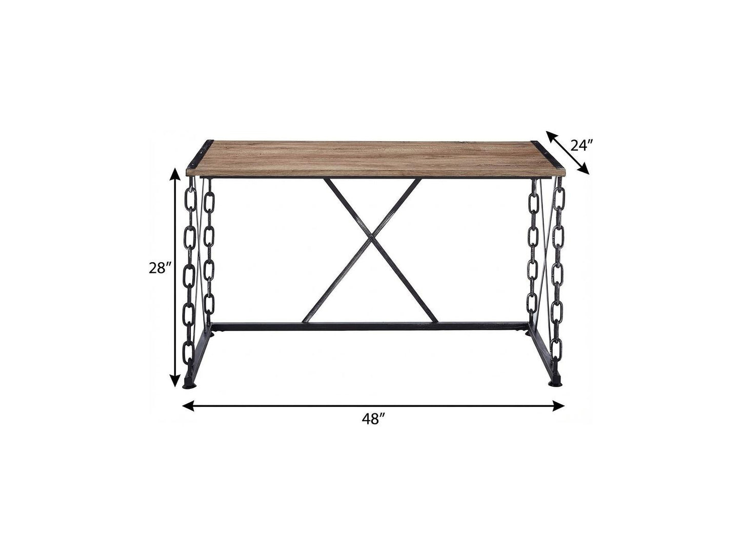 48" Brown and Black Computer Desk