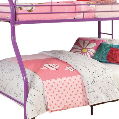 78" X 54" X 60" Twin Over Full Purple Metal Tube Bunk Bed