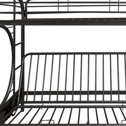 Black Twin Over Full Contemporary Metal Bunk Bed