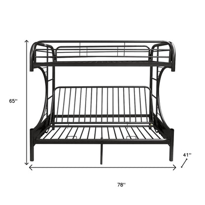 Black Twin Over Full Contemporary Metal Bunk Bed