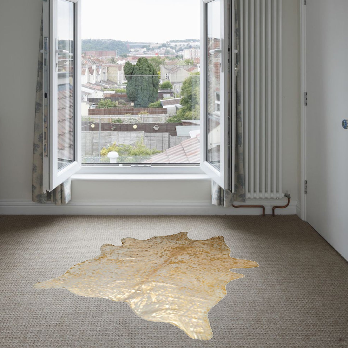 6' X 7' Natural Cowhide Cowhide Print Area Rug