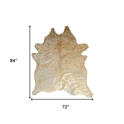 6' X 7' Natural Cowhide Cowhide Print Area Rug