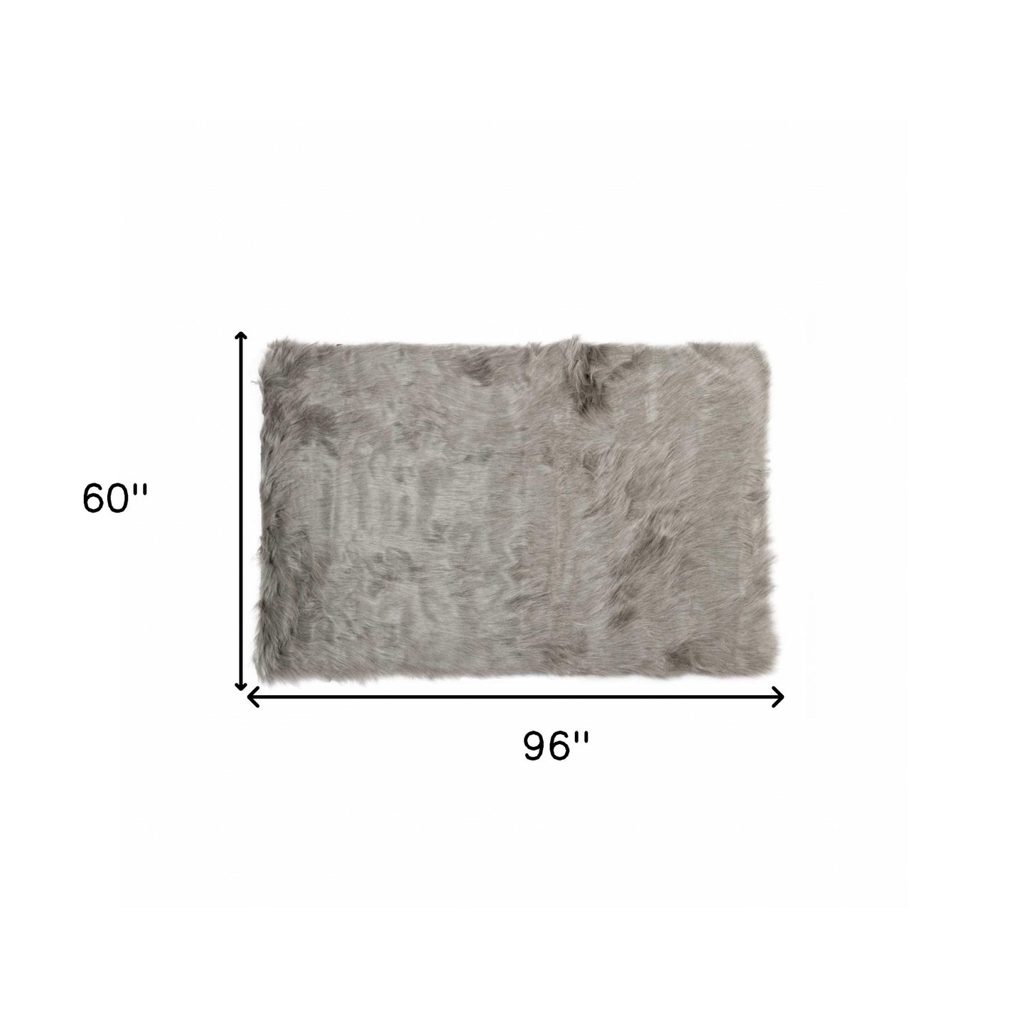 5' X 8' Gray Shag Area Rug