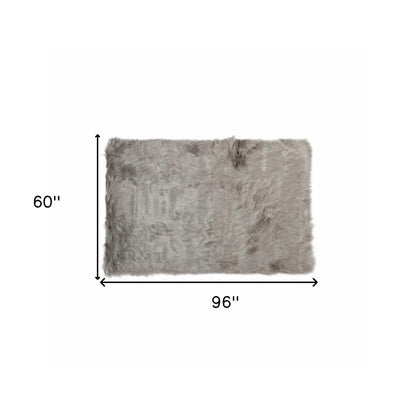 5' X 8' Gray Shag Area Rug