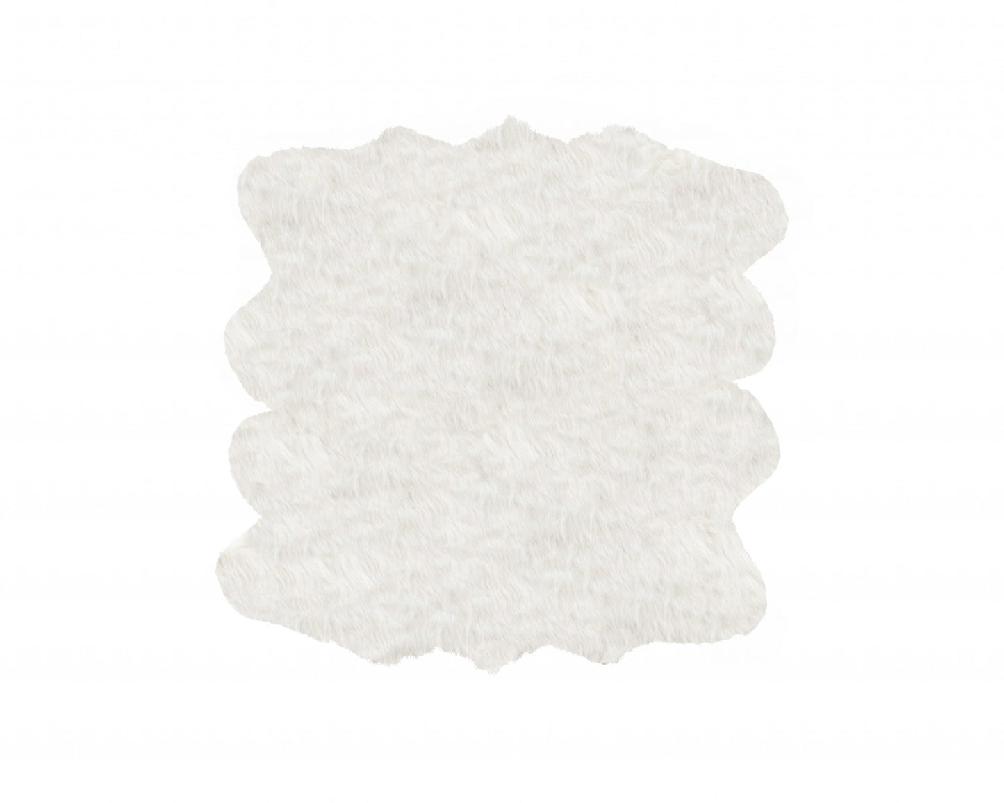 6' X 6' Off White Faux Fur Area Rug