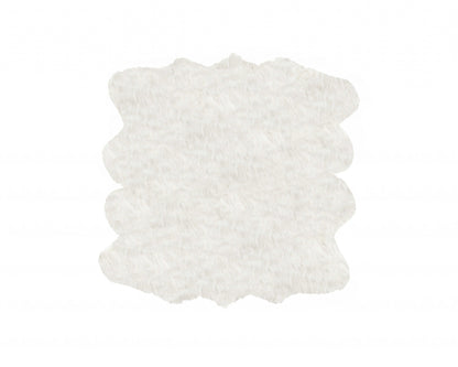 6' X 6' Off White Faux Fur Area Rug