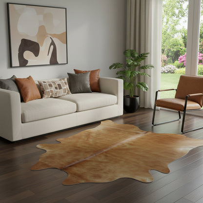 5' X 7' Tan Cowhide Area Rug