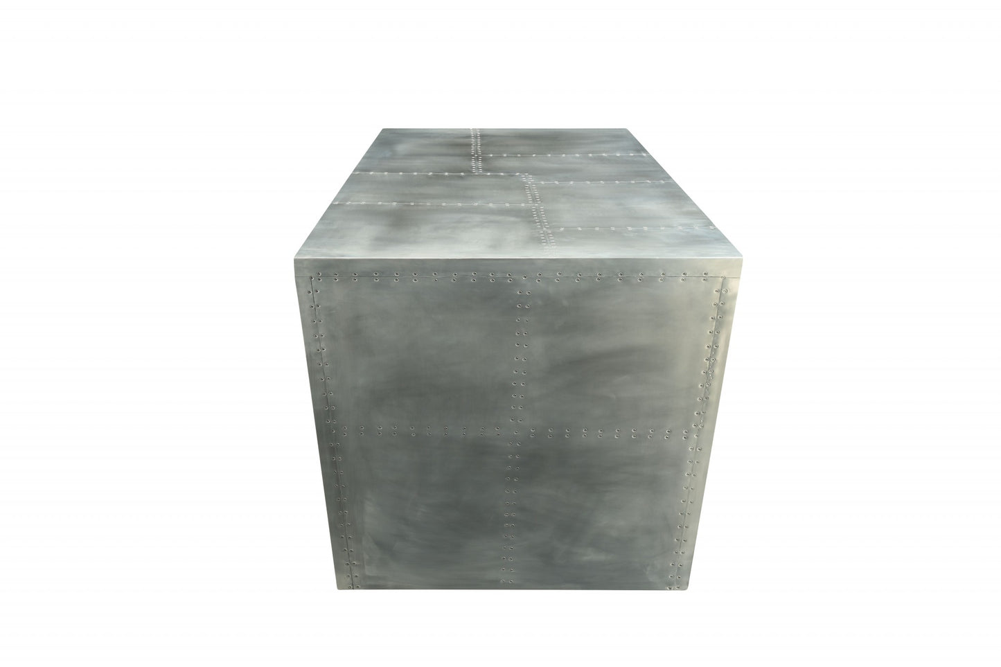71" Silver Aluminum Writing Desk