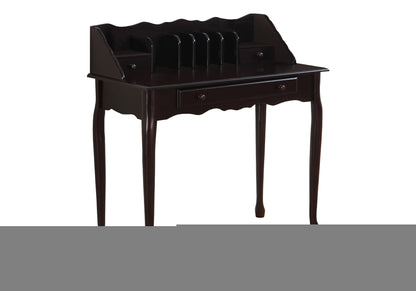 36" Dark Brown Solid Wood Computer Desk With Three Drawers