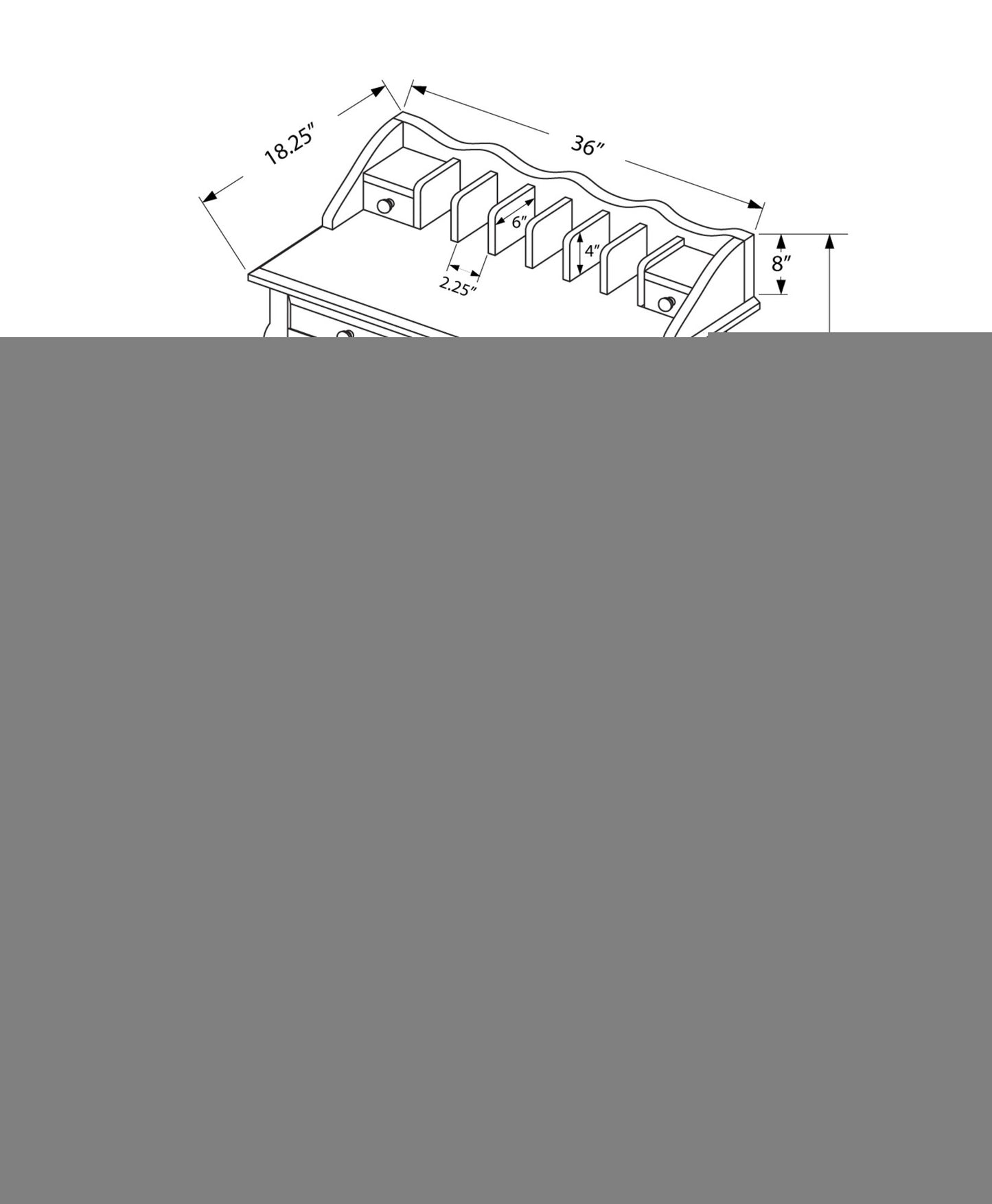36" Dark Brown Solid Wood Computer Desk With Three Drawers