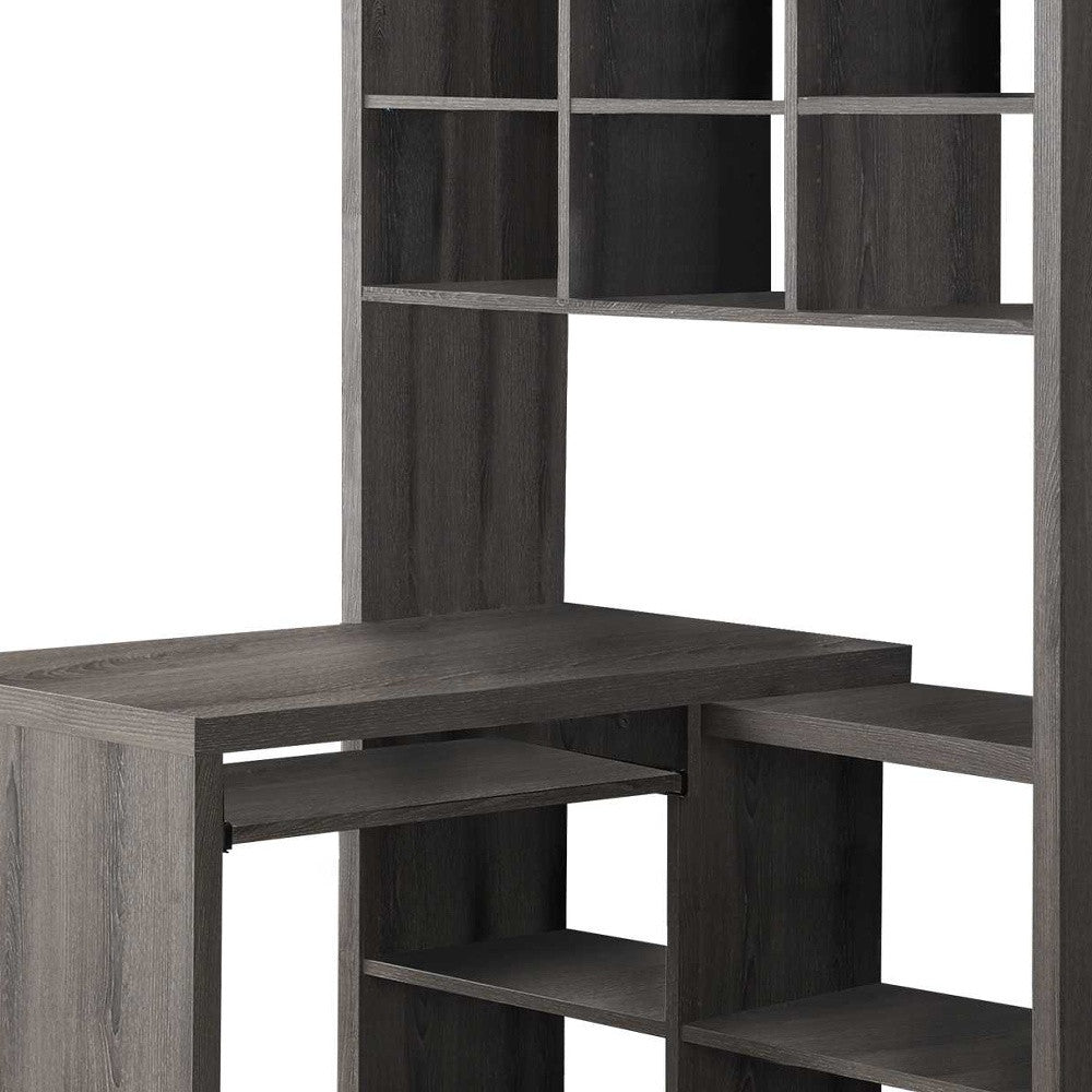 38" Taupe L Shape Computer Desk