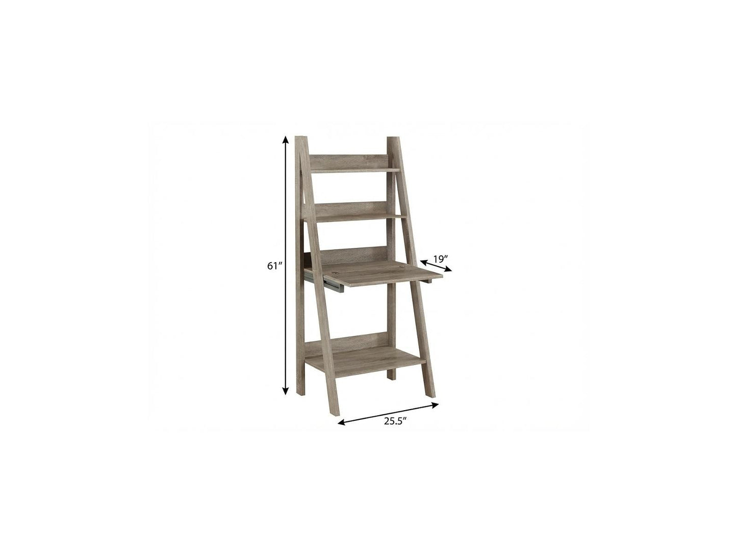 26" Taupe Wood Ladder Desk