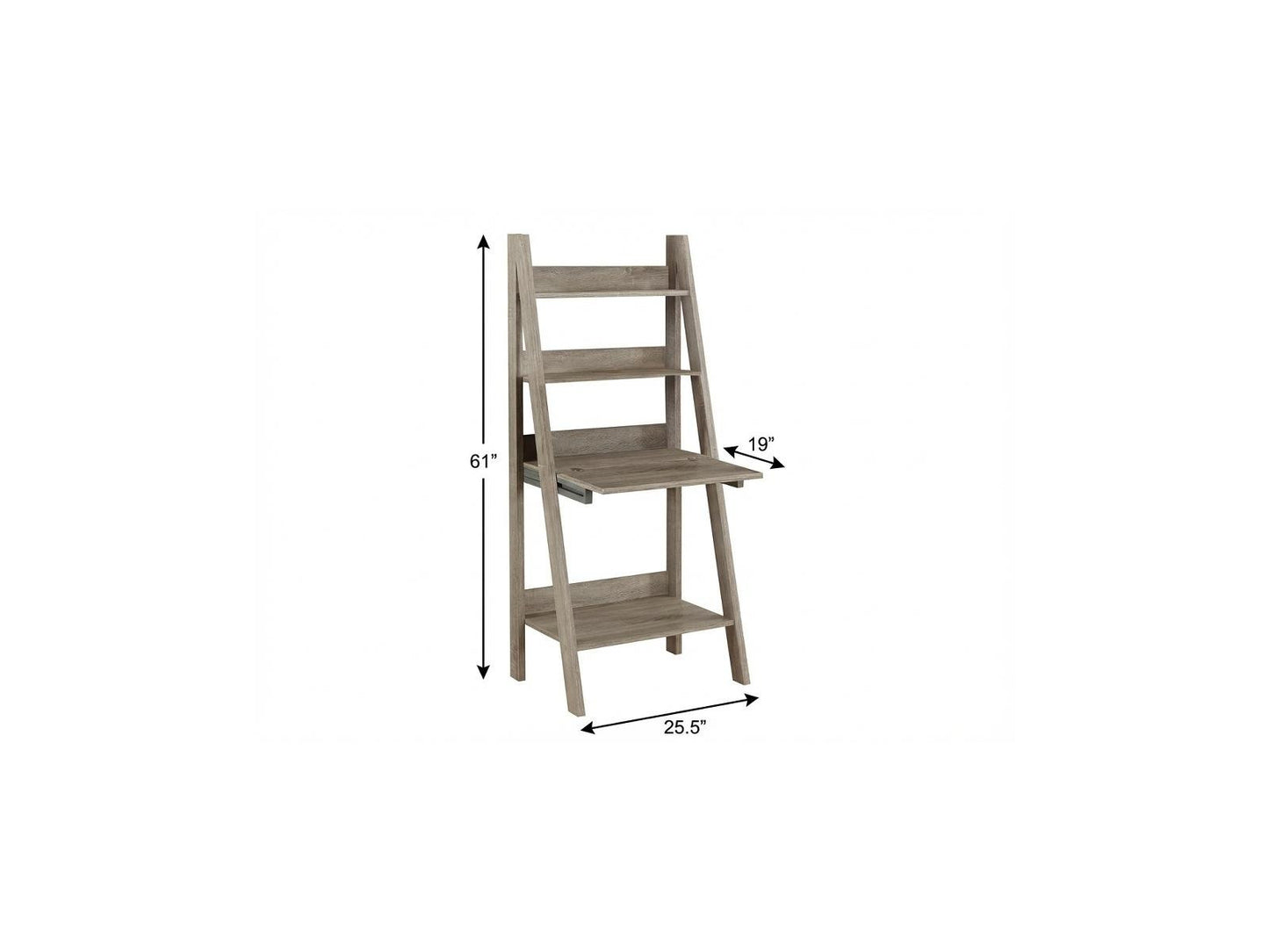 26" Taupe Wood Ladder Desk
