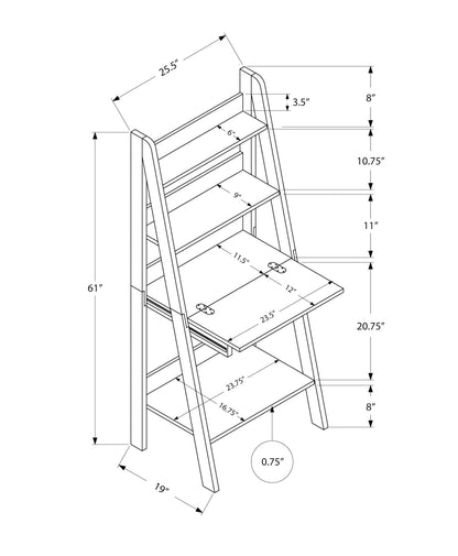 25" Espresso Ladder Desk