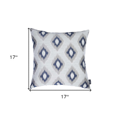 17" Blue and Gray Throw Pillow Cover