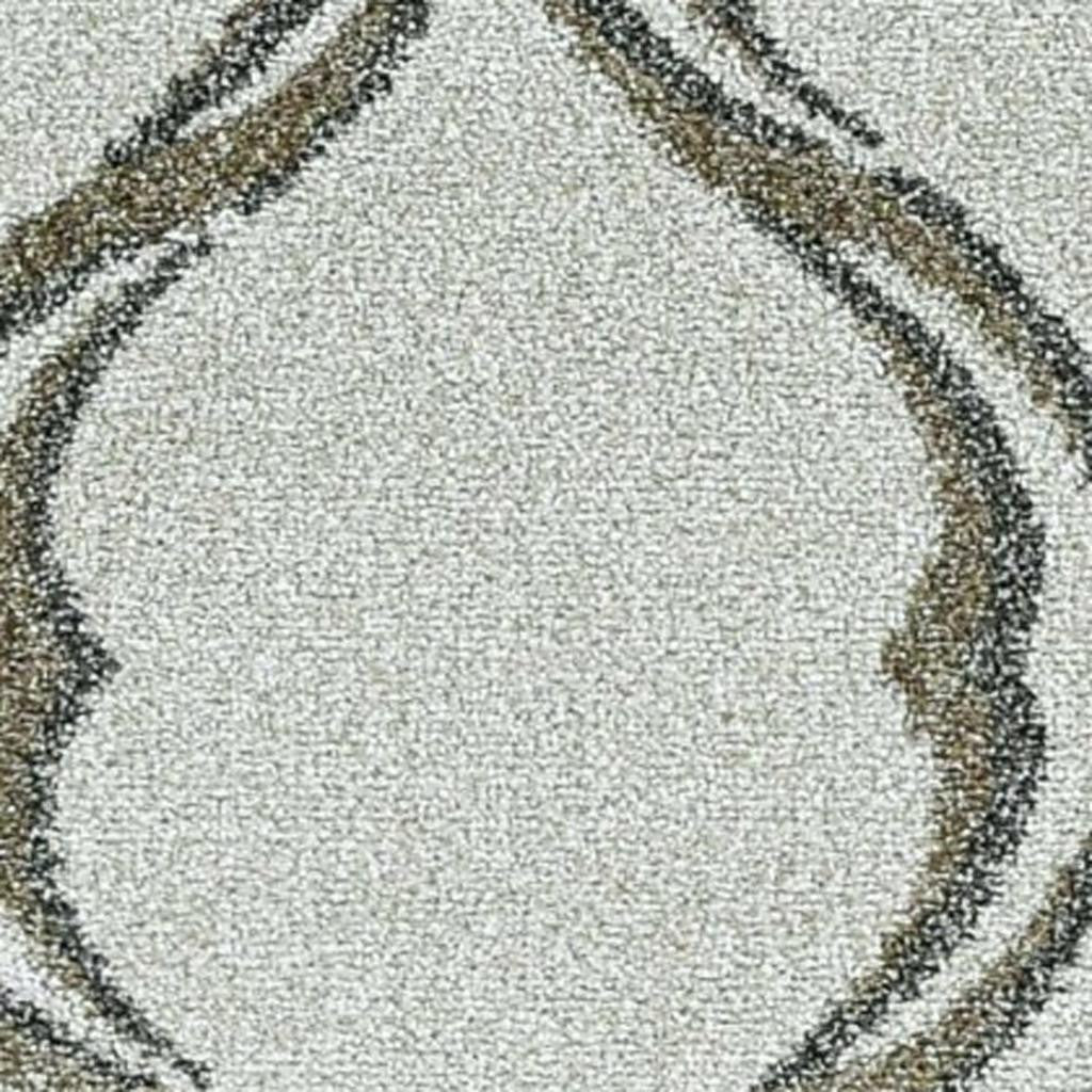 5' X 8' Sand And Green Ogee Area Rug