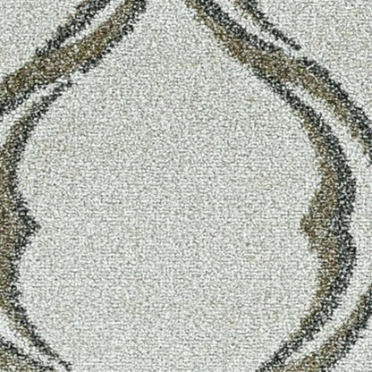 5' X 8' Sand And Green Ogee Area Rug