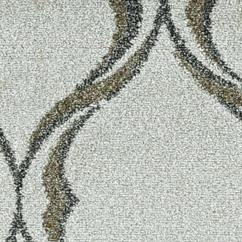 5' X 8' Sand And Green Ogee Area Rug