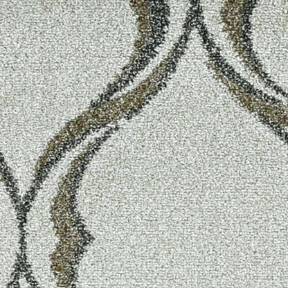 5' X 8' Sand And Green Ogee Area Rug