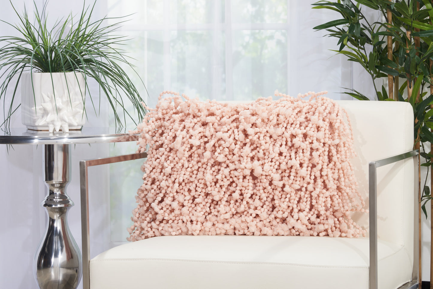 14" X 20" Pale Pink Lumbar Throw Pillow
