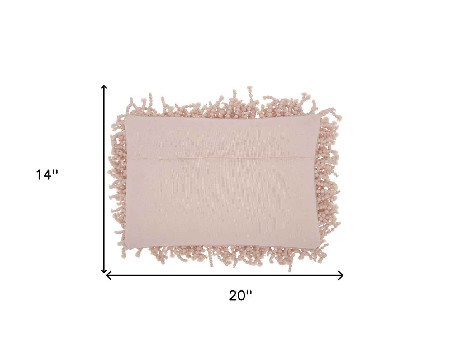 14" X 20" Pale Pink Lumbar Throw Pillow