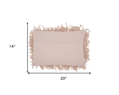 14" X 20" Pale Pink Lumbar Throw Pillow