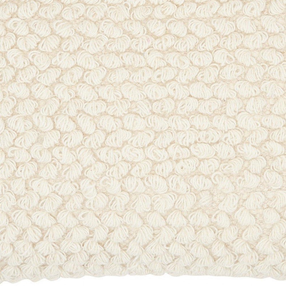 Off White Knotted Detail Lumbar Pillow