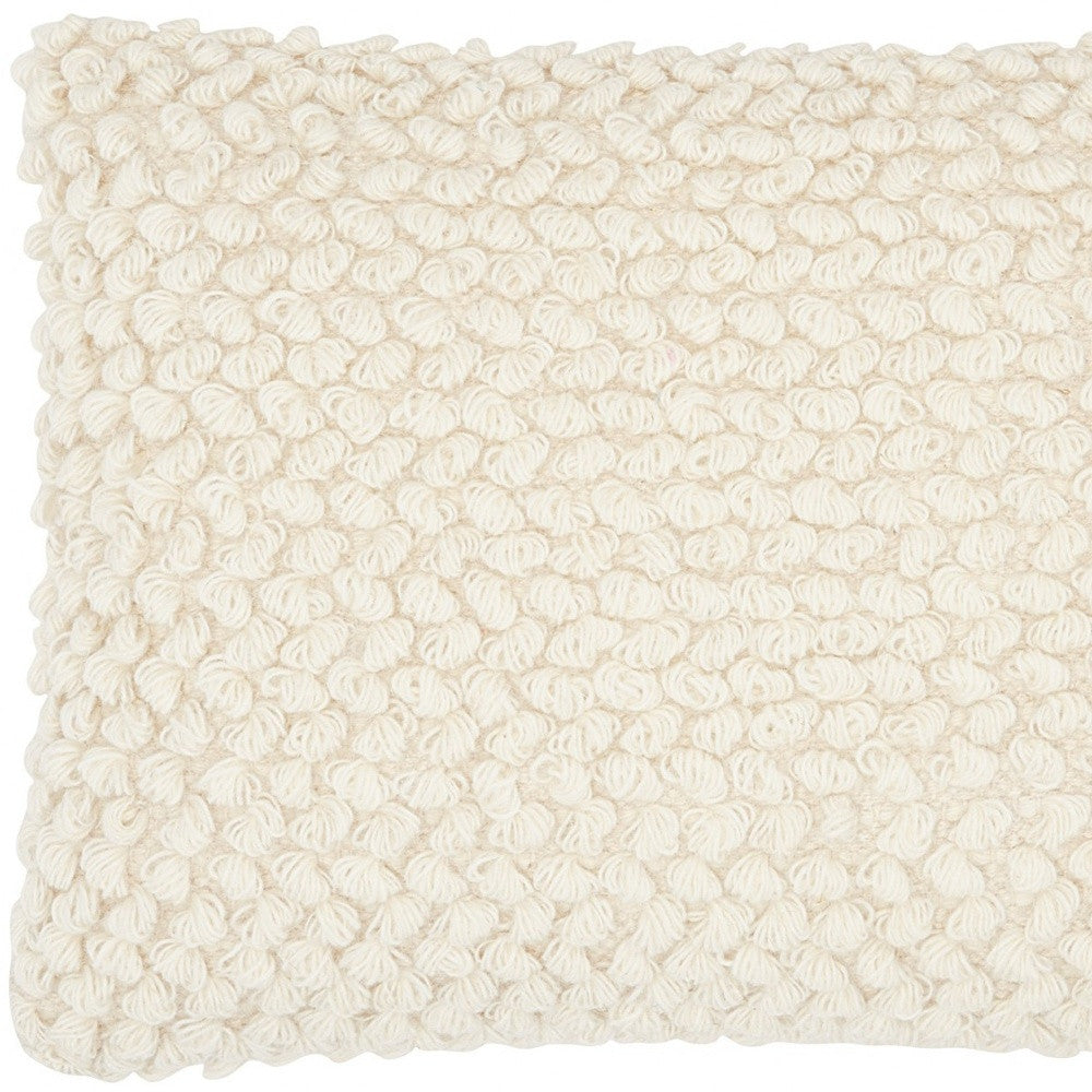 Off White Knotted Detail Lumbar Pillow