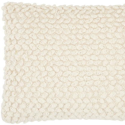 Off White Knotted Detail Lumbar Pillow