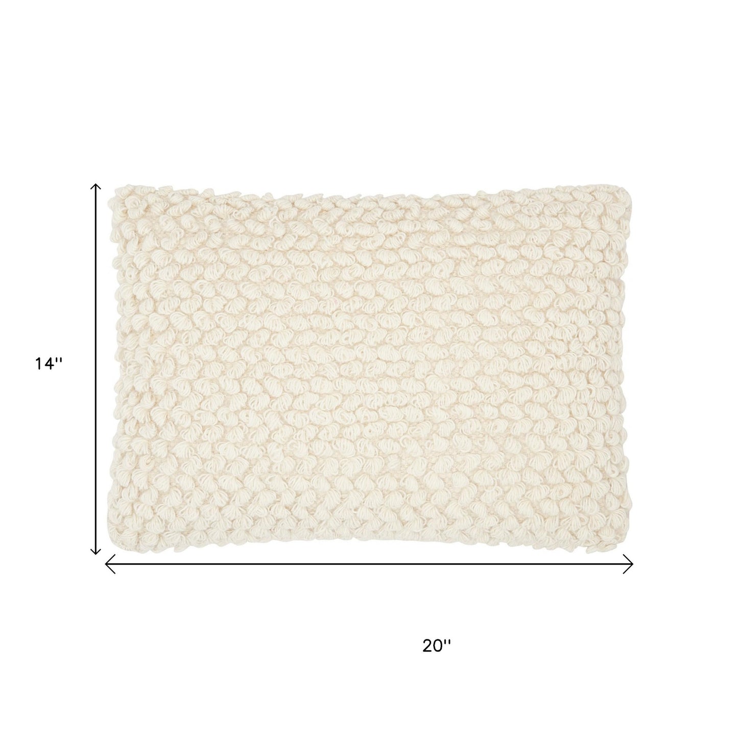 Off White Knotted Detail Lumbar Pillow