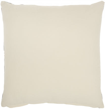 20" Navy Blue Floral Cotton Blend Throw Pillow