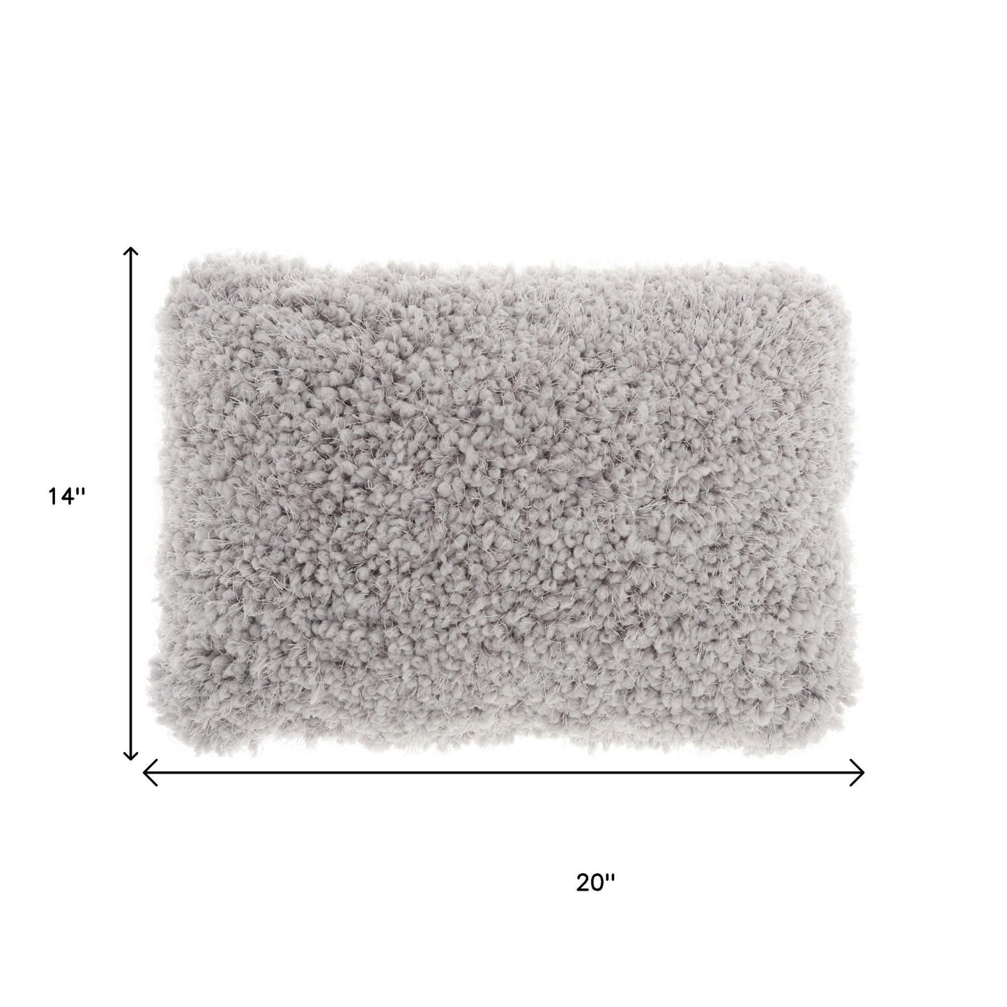 Pale Gray Knubby Plush Lumbar Throw Pillow