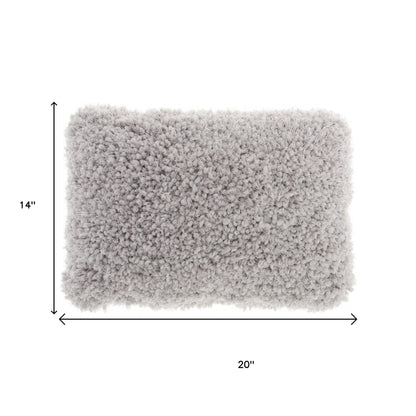 Pale Gray Knubby Plush Lumbar Throw Pillow