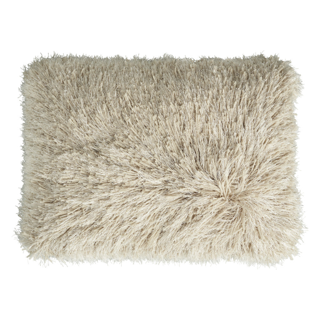 14" X 20" Beige Throw Pillow