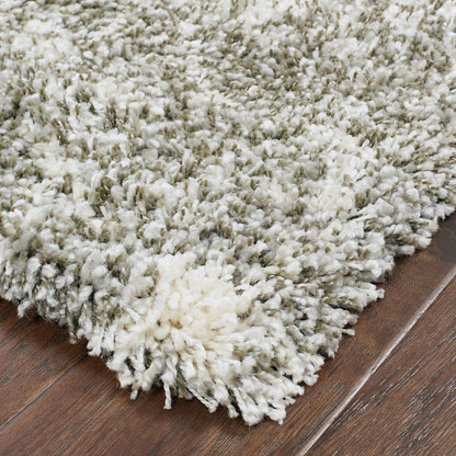 5' X 8' Gray And Ivory Distressed Abstract Area Rug