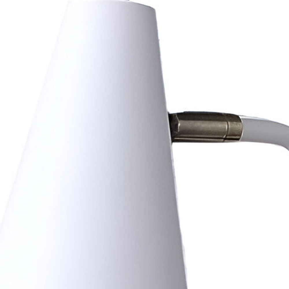 20" Compact White Student Metal Desk Lamp