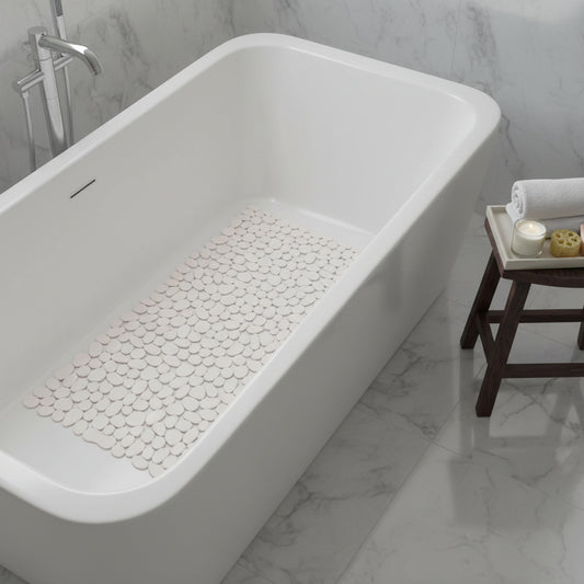 35" Beige Spa Pebbles Non Slip Bathtub Mat