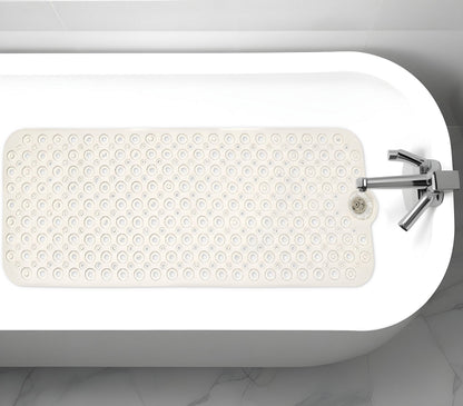 40" Beige Latex Bubbles Non Slip Shower Mat