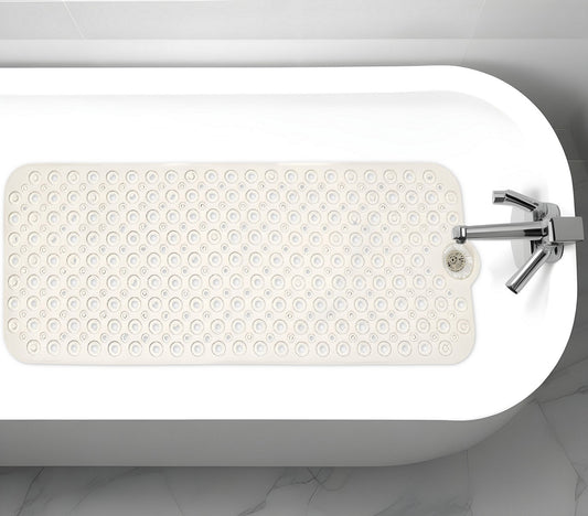 40" Beige Latex Bubbles Non Slip Shower Mat