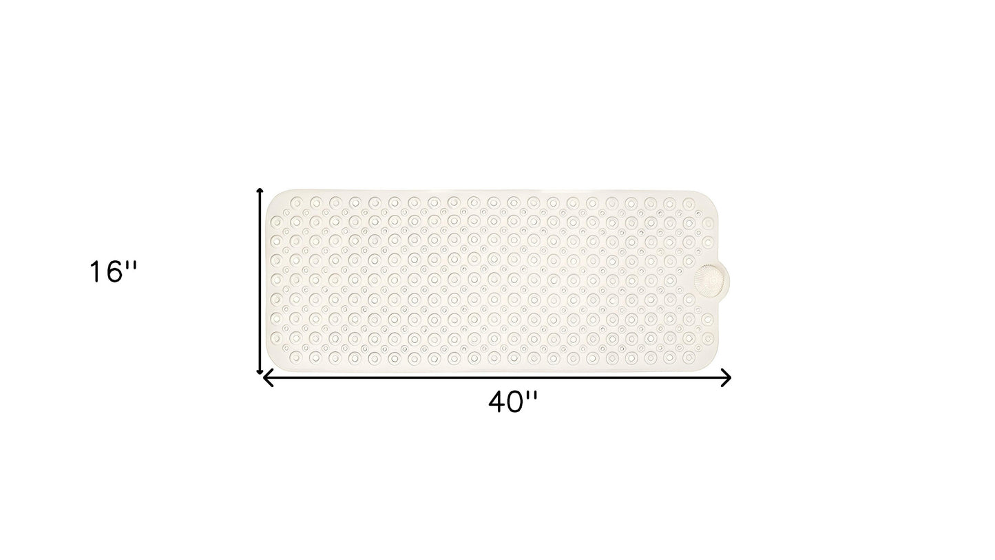 40" Beige Latex Bubbles Non Slip Shower Mat