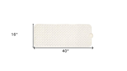 40" Beige Latex Bubbles Non Slip Shower Mat