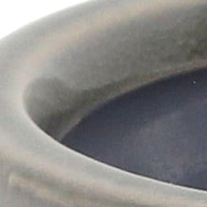 Gray Ceramic 51 Ounce Striped Round Distressed Pot Planter