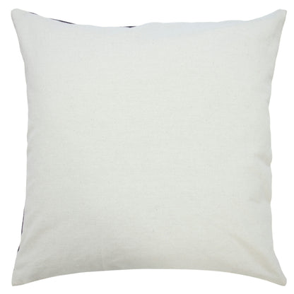 20" X 20" Jet Black And White 100% Cotton Geometric Zippered Pillow