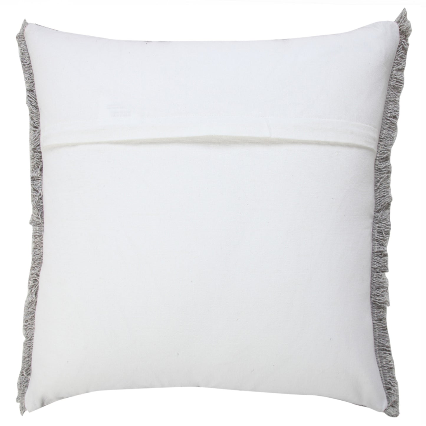 20" Gray Cotton Throw Pillow with Fringe