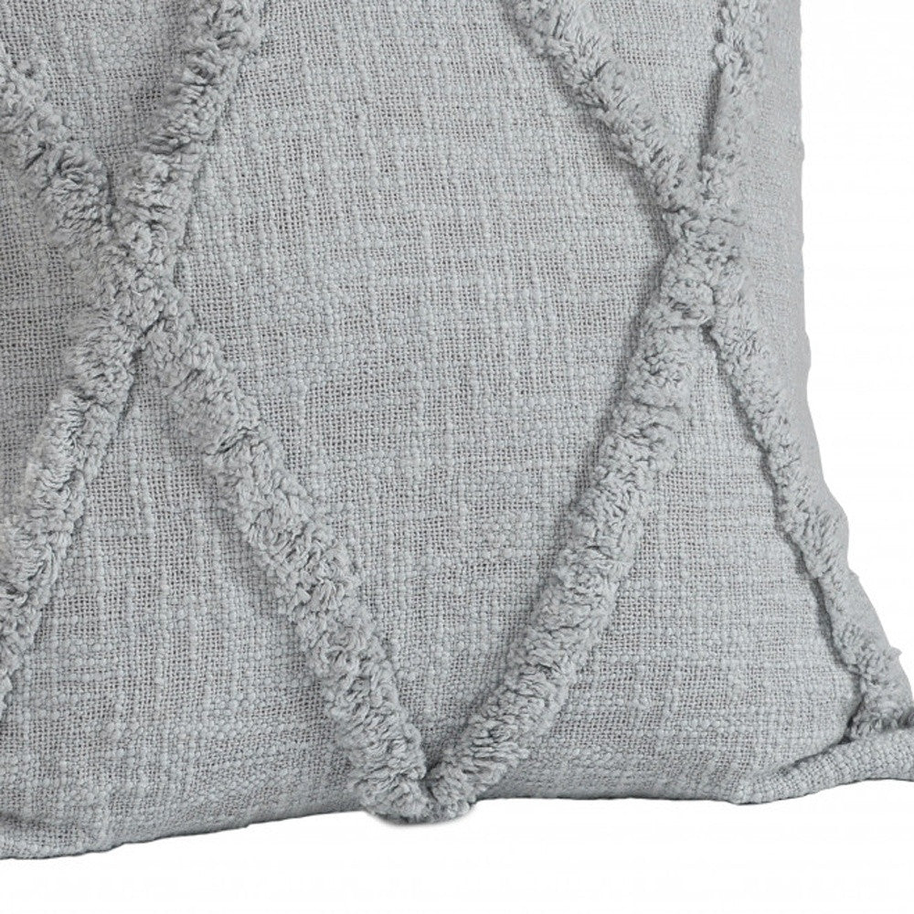 20" Gray Cotton Throw Pillow